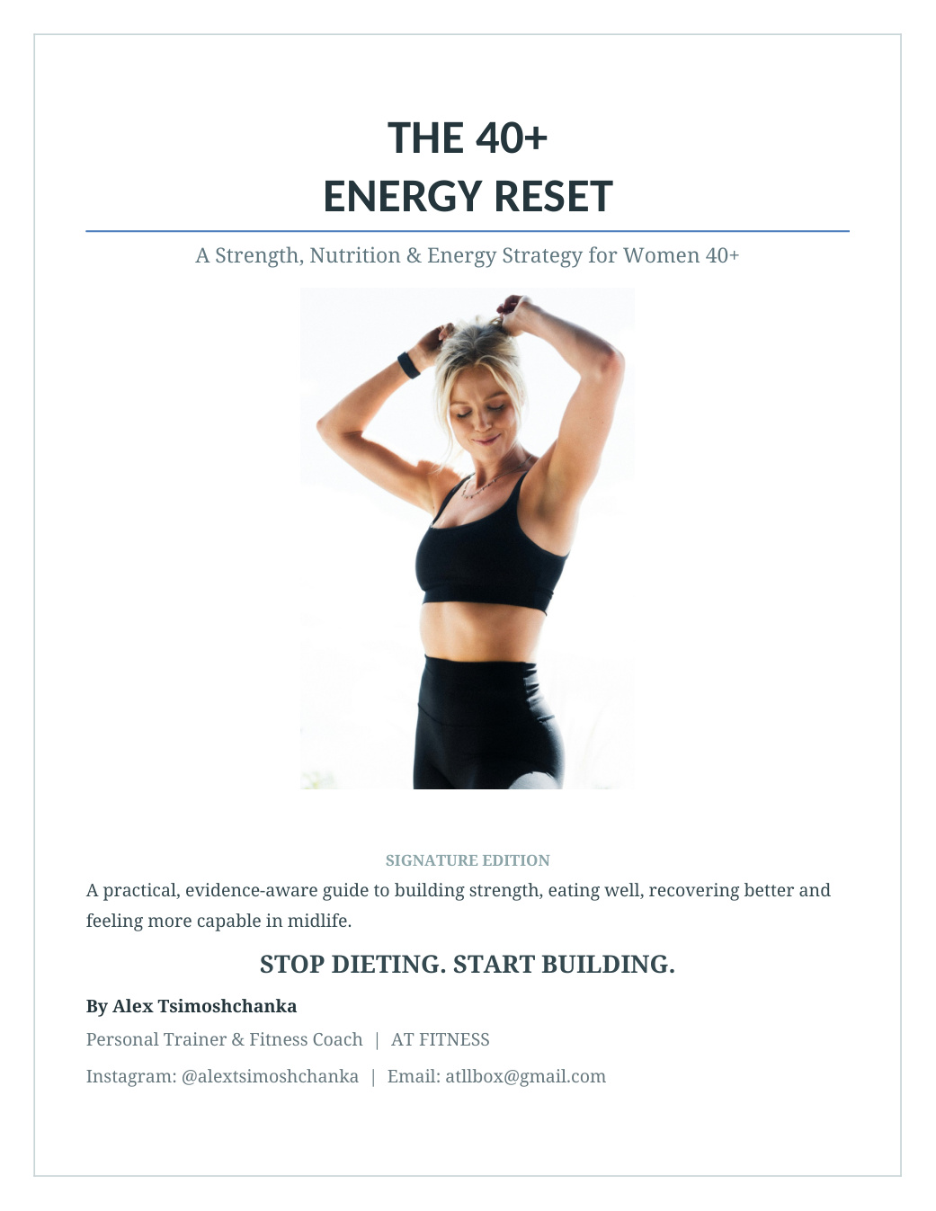 The 40+ Energy Reset for Women digital book cover